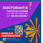 APPEL A CANDIDATURES POUR L’EDITION 2025 DU CONCOURS MA THESE EN 180 SECONDES AUPRES DES DOCTORANTS
