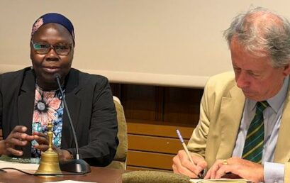 la Professeure Claudine DUMBI, Doyenne de la Faculté d’Économie et Développement en Conférence à l’Académie d’agriculture de France