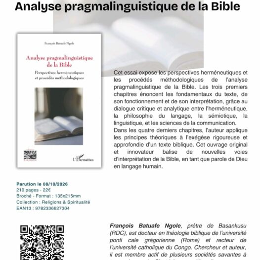 PARUTION | LE RECTEUR DE L’UCC PUBLIE UN NOUVEL OUVRAGE