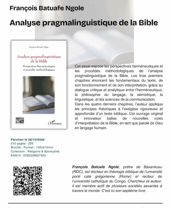 PARUTION | LE RECTEUR DE L’UCC PUBLIE UN NOUVEL OUVRAGE