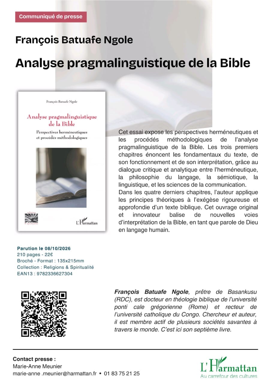 PARUTION | LE RECTEUR DE L’UCC PUBLIE UN NOUVEL OUVRAGE